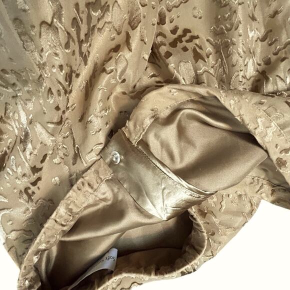 Soft Surroundings Maxi Skirt Womens Size PM Gold Leopard Silk Blend Fairy Boho - Picture 5 of 9